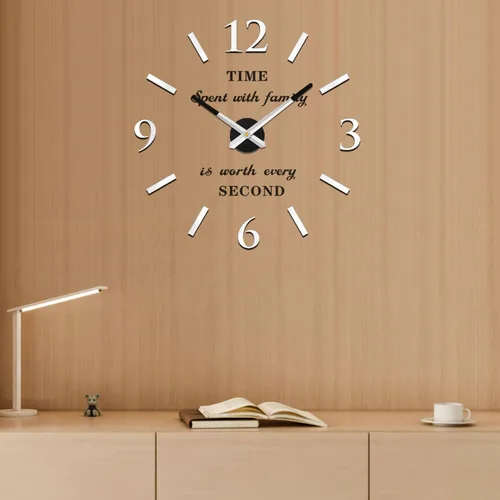 Vista 8 de VANGOLD Reloj de pared para decoración de sala de estar Plata