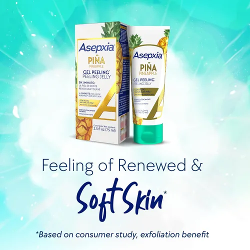 Vista 6 de Asepxia Peeling facial, exfoliante facial con enzima natural de piña, no abrasiva, suave, hidratante, limpiadora y exfoliante para el cuidado