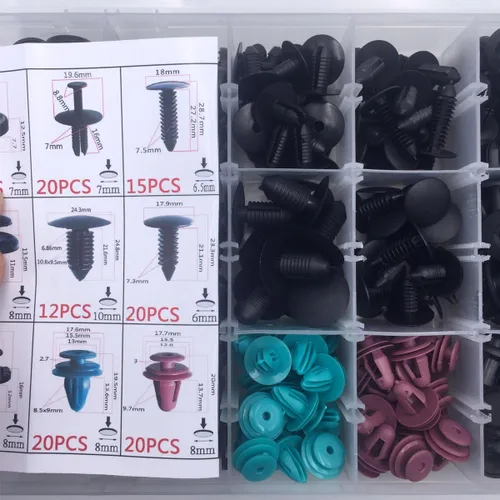Vista 6 de Lantee Kit surtido de clips de retención para panel de puerta de parachoques de automóvil, 299 piezas, remaches de nailon