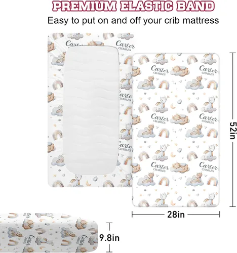 Vista 3 de Manta de bebé de doble capa con nombre personalizado, manta de ropa de cama para niños pequeños con bonito estampado personalizado, multiusos