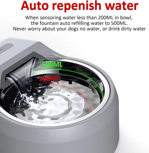 Vista 4 de Fuente de agua para perros, dispensador de agua de llenado automático para perros, fuente USB, fuente de reposición automática para perros