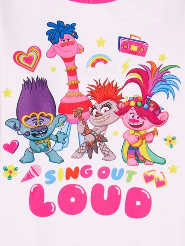 Vista 3 de Conjunto de pijama de franela para niña Trolls Sing Out Loud de 2 piezas