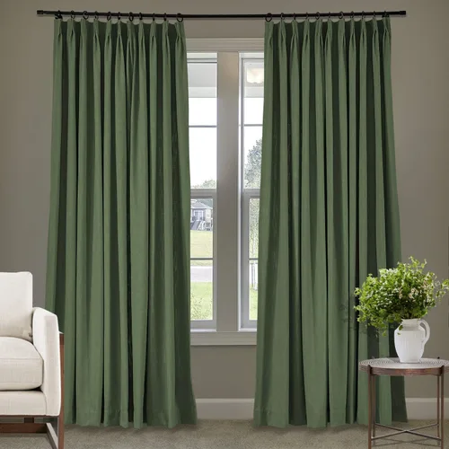 Vista 73 de Frelement Cortinas plisadas de lino de algodón de 100 pulgadas de ancho y 102 pulgadas de largo, cortinas con reducción de ruido para sala