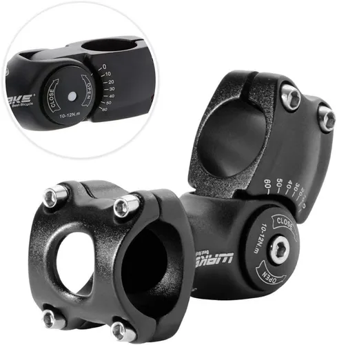 Vista 2 de Aleación de aluminio 0-60 grados 4.331 in ajustable para manillar de bicicleta, extensor elevador para bicicleta, bicicleta de montaña MTB