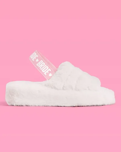 Vista 8 de xo, Fetti Pantuflas con correa de novia, piel blanca, decoraciones de despedida de soltera, sandalias para el día de boda, regalo de dama de honor