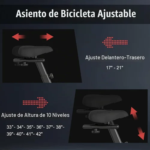 Vista 5 de Goplus Bicicleta de aire, bicicleta estática con ventilador de resistencia ilimitada, pantalla LCD transparente, soporte para tableta, asiento