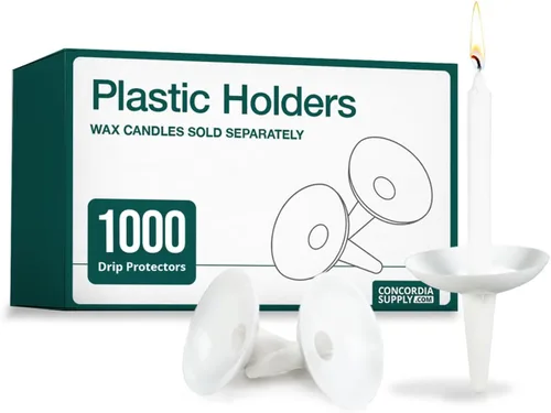 Vista 11 de Portavelas de plástico reutilizables para candelabros, 50 unidades, protector para vigilias de iglesia, conmemorativo, congregacional y velas