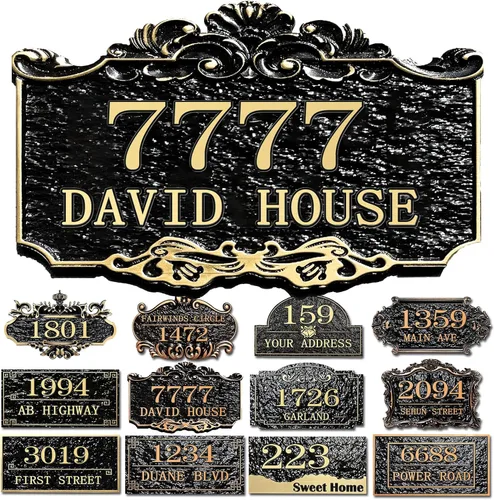 Vista 29 de Placa personalizada de dirección de casa, letrero de dirección de nombre de calle personalizado para números de casa, placa para buzón de garaje