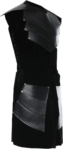 Vista 4 de Chaleco victoriano medieval para hombre, chaleco renacentista sin mangas, Estilo negro
