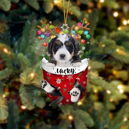 Vista 15 de Adorno de Navidad personalizado para perro Airedale Terrier en bolsillo de nieve, adorno para árbol de Navidad, idea de regalo para amantes