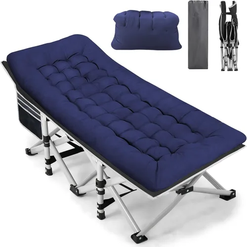 Vista 10 de Fragess - Cunas plegables de camping para adultos, cuna de 28" extra amplia con colchón removible, carga máxima de 600LBS, cunas para dormir