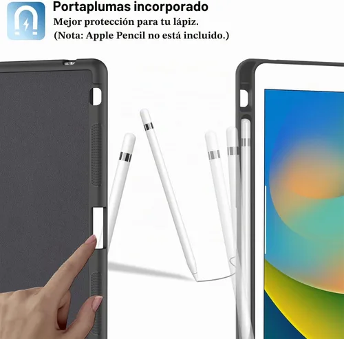 Vista 3 de Funda para iPad de 9ª/8ª/7ª Generación 10.2 pulgadas (Modelo 2021/2020/2019) con Soporte para Lápiz, Funda Folio Premium con Soporte con Auto