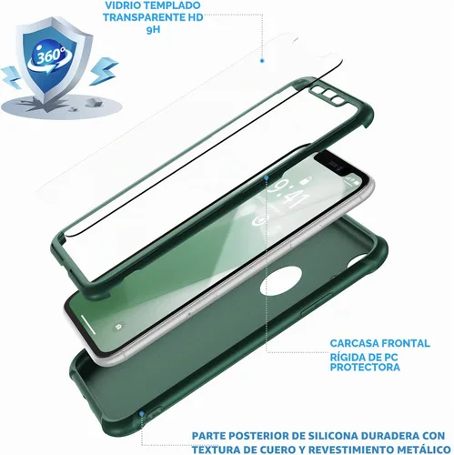 Vista 4 de ORETECH Funda para iPhone XR, con [2 x Protectores de Pantalla] [Prueba de Caídas de Grado Militar de 10 Pies] [Protección de Cámara] 360° A Prueba