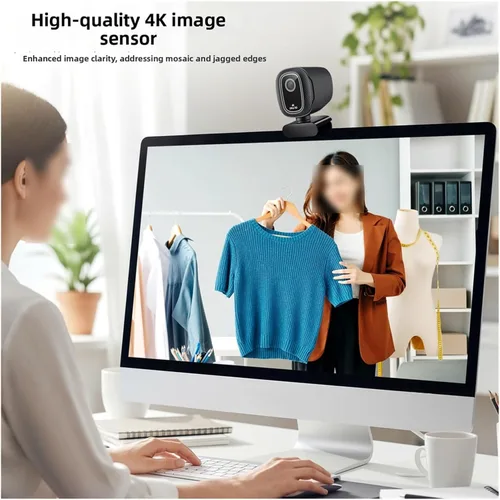 Vista 3 de Cámara web USB 4K HD con cubierta de privacidad, Plug & Play para computadora portátil para transmisión en vivo y videoconferencias (USB)