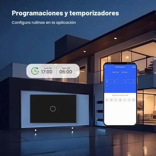 Vista 8 de Zigbee Switch Need Neutral Wire Need Zigbee Hub, negro 1 botón