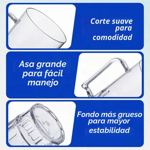 Vista 3 de Mifoci 12 tazas de cerveza de plástico de 26 onzas con asas, vasos de plástico transparente, vasos a granel reutilizables de acrílico para beber