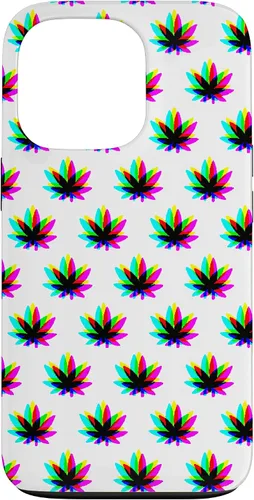 Vista 10 de Funda para iPhone 13 Pro Max Weed Pattern Colorido Psicodélico Marihuana Cannabis Stoner Case