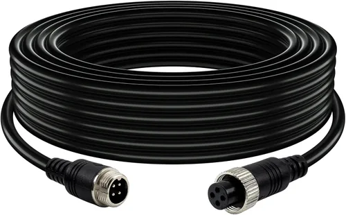 Vista 10 de Cable de cámara de 4 pines con cubierta de tubo de corrugación, cable de extensión de video de aviación de 4 pines, cámara de visión trasera CCTV
