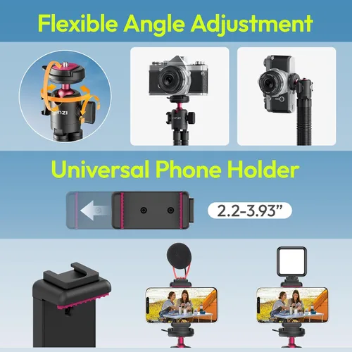 Vista 3 de ULANZI MT-91 - Trípode flexible de pulpo para teléfono, GoPro y cámara, mini trípode 3 en 1 con control remoto Bluetooth, liberación rápida CKA