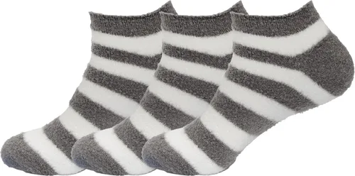 Vista 23 de BambooMN Calcetines de spa de nailon mullidos con infusión de aloe para mujer, color morado lavanda, 3 pares