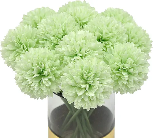 Vista 26 de 10 plantas artificiales de flores artificiales de seda de crisantemo, arreglos de hortensias, ramos de boda, decoración del hogar, cocina, jardín