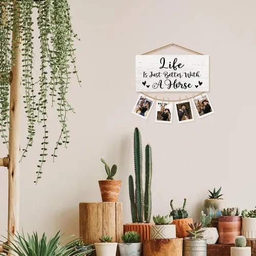 Vista 4 de Marco de fotos de regalo de caballos para pared, regalo de caballos para mujeres, hombres, amantes de los caballos, caballos jinete, regalos