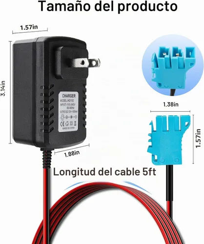 Vista 4 de Cargador de batería de 12 V para juguetes de paseo Peg-Perego