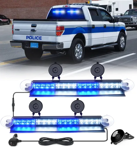 Vista 19 de Xprite Luces Estroboscópicas de Emergencia Ámbar para Tablero, Luz Intermitente Interior del Parabrisas con Ventosas para Camiones de Construcción