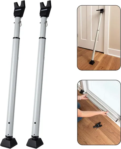 Vista 7 de BRINKS Barra de seguridad para puerta – Barra de seguridad de puerta ajustable para viajes, escuela, dormitorio y hogar – Jammer puerta para puertas
