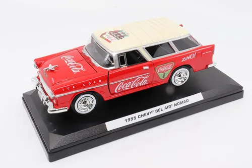 Vista 2 de Motor city classics Coca-Cola 1955 Chevy Nomad 1:24 Modelo a Escala Diecast Collectible 424057