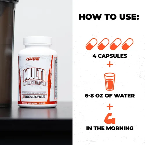 Vista 6 de Gran multivitamínico para hombres, fórmula todo en uno de alto rendimiento para atletas y culturismo, reposición de vitaminas y minerales, apoya