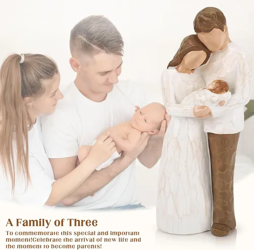 Vista 7 de Regalos para nuevos padres para parejas, regalos para nuevas madres para mujeres, una familia de tres figuras, regalo para mamá y papá por primera
