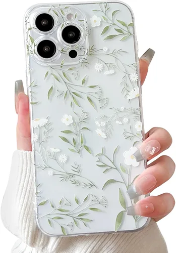 Vista 13 de Lovmooful Funda para iPhone 16 Pro, diseño floral transparente, flor negra