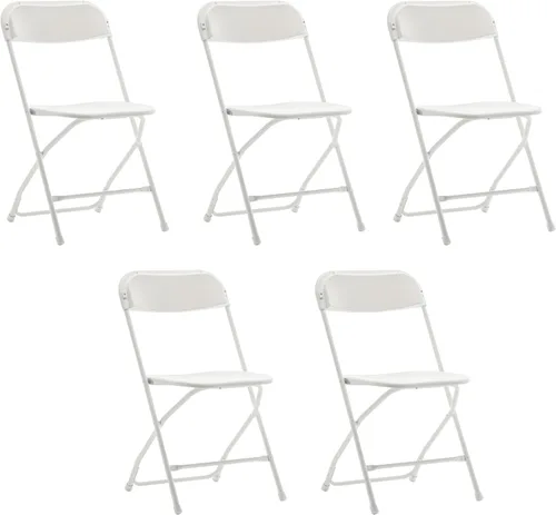 Vista 20 de BTEXPERT Silla Plegable de Plástico Blanco con Marco de Acero, Silla Comercial de Alta Capacidad para Eventos, Ligera, Set para Oficina, Boda