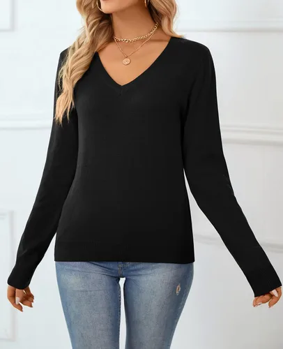 Vista 5 de QUALFORT Suéter de punto suave 100% algodón para mujer