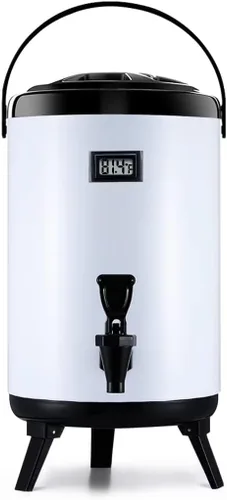 Vista 14 de WantJoin Dispensador de bebidas aislado – Dispensador térmico de acero inoxidable de 8 l/2 galones de bebidas frías y calientes con grifo para té