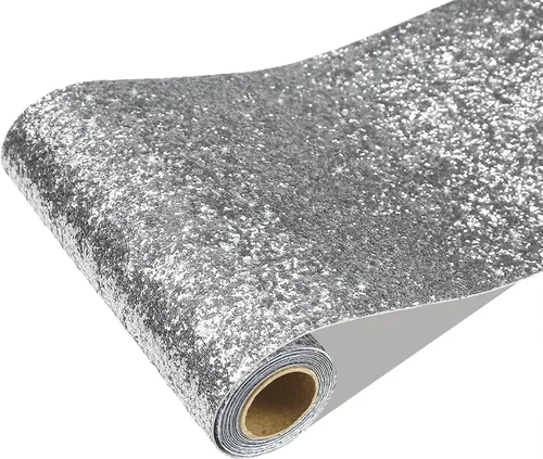 Vista 12 de CRE8TIVE Papel tapiz con purpurina gruesa de 8 x 80 pulgadas, para pegar y pelar, borde de papel tapiz morado texturizado extraíble, lentejuelas