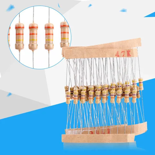 Vista 9 de Kit de resistencias de valores de 1000 piezas, surtido de resistencias electrónicas del 5% de resistencia de 1 ohm-10M ohmios 1/2 W, kit
