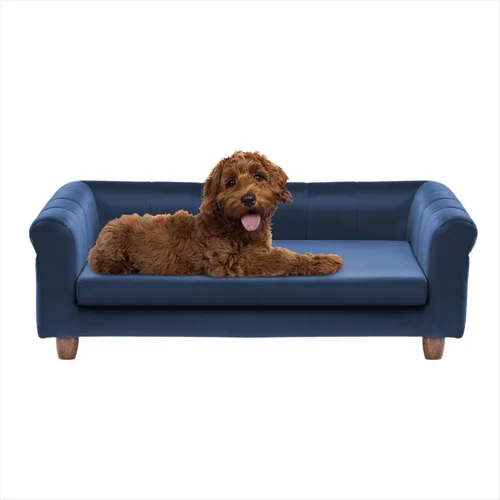 Vista 10 de Critter Sitters Sofá para Perros Rectangular de Microfibra Tostado de 36 Pulgadas para Perros de Tamaño Mediano, Cama Sofá Elevada Moderna