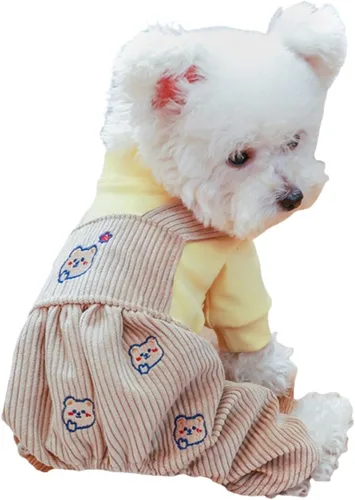 Vista 16 de Ropa de verano para cachorros, camisa para perros pequeños, overol para perros pequeños, ropa de verano para mascotas, overol con peto, pantalones
