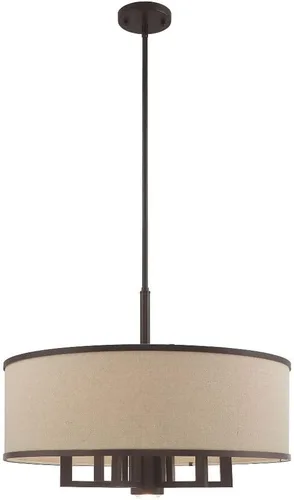 Vista 4 de Livex Lighting 62614-48 Park Ridge - Lámpara de araña de 6 luces, pintada a mano con hoja de oro antigua