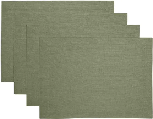 Vista 134 de Solino Home Juego de 4 manteles individuales blancos de 100 % lino puro de 14 x 14 pulgadas para invierno, San Valentín, primavera, Pascua, Fete
