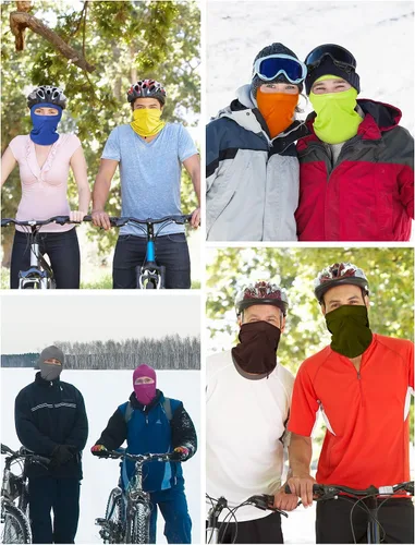 Vista 4 de SATINIOR Pasamontañas de 9 piezas, máscara de cara completa, protección solar UV, cubierta facial de verano, transpirable, resistente al viento