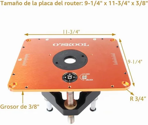 Vista 7 de Router Lift System, 4.2" Motor Fit, Placa de aluminio
