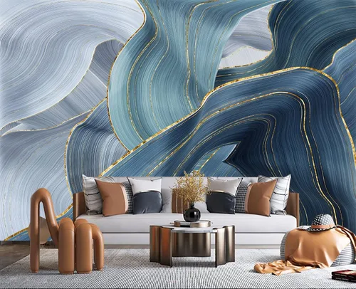 Vista 46 de Papel tapiz mural de pared 3D de metal rojo y negro para dormitorio, 137" x 100