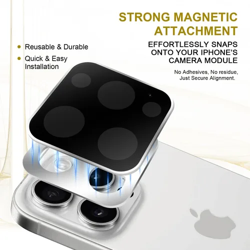 Vista 5 de Protector de lente de filtro magnético con ND16 para iPhone 14 Pro/Pro Max, iPhone 15 Pro/Pro Max, iPhone 16 Pro/Pro Max, iPhone 17 Pro/Pro Max