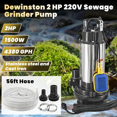Vista 2 de 2HP 220V Sewage Grinder Pump w/Blades 4380GPH Sewer Effluent Pump