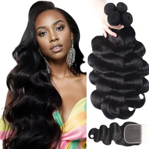 Vista 34 de QTHAIR Extensiones de cabello humano brasileño ondulado de grado 18A #613 con cierre de encaje HD 4x4