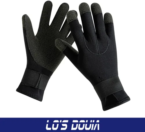 Vista 3 de Lo's Douia Guantes de buceo Kevlar Resistencia a la abrasión para actividades acuáticas Buceo Pesca