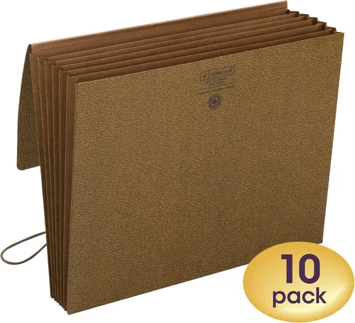 Vista 2 de Smead Partition Expanding File Wallet, Flap and Cord Closure, 6 Pockets, 5-1/4" Expansion, Tear Resistant Gusset, Letter, Redrope, 10 per Box